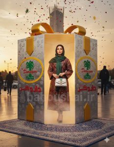 ساخت تیزر تبلیغاتی برند با استفاده از بانو با لباس برند