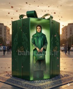 ساخت تیزر تبلیغاتی برند با استفاده از بانو با لباس برند