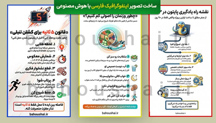 ساخت تصویر اینفوگرافیک فارسی با هوش مصنوعی با موضوع 