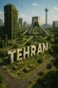پوستر سه‌بعدی پسا‌آخرالزمانی با هوش مصنوعی