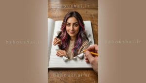 ساخت تصویر آنافورمیک سه بعدی بیرون زده از کاغذ