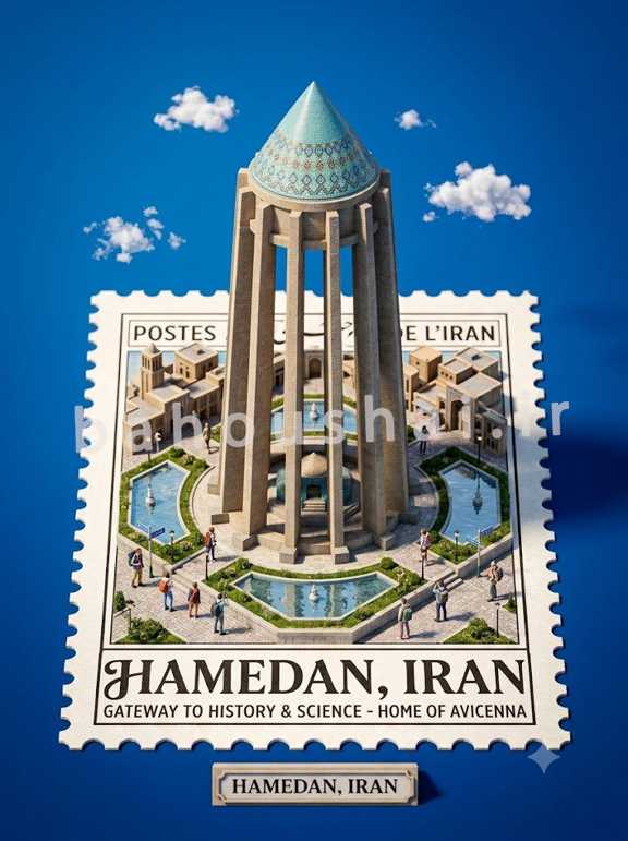 ساخت تصویر سه بعدی با هوش مصنوعی جمنای برای آرامگاه ابو علی سینا همدان