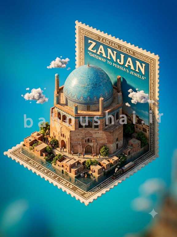 ساخت تصویر سه بعدی با هوش مصنوعی جمنای برای گنبد سلطانیه زنجان