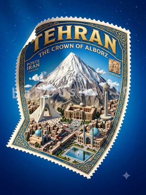 ساخت تصویر سه بعدی با هوش مصنوعی جمنای برای شهر تهران