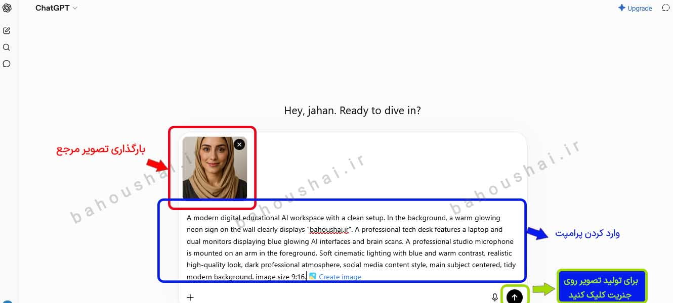 تولید عکس با سایت چت چی پی تی برای ساخت کاراکتر سخنگو با هوش مصنوعی