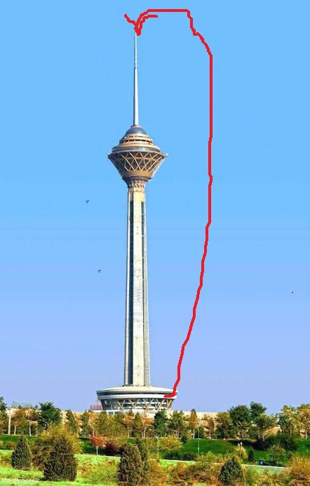 ساخت ویدیو با گوگل فلو با ترسیم مسیر پهبادی در بنای برج میلاد تهران