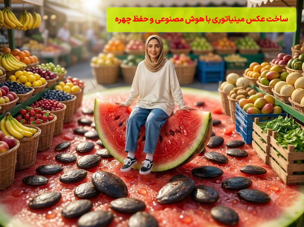 ساخت عکس مینیاتوری با هوش مصنوعی برای هندوانه